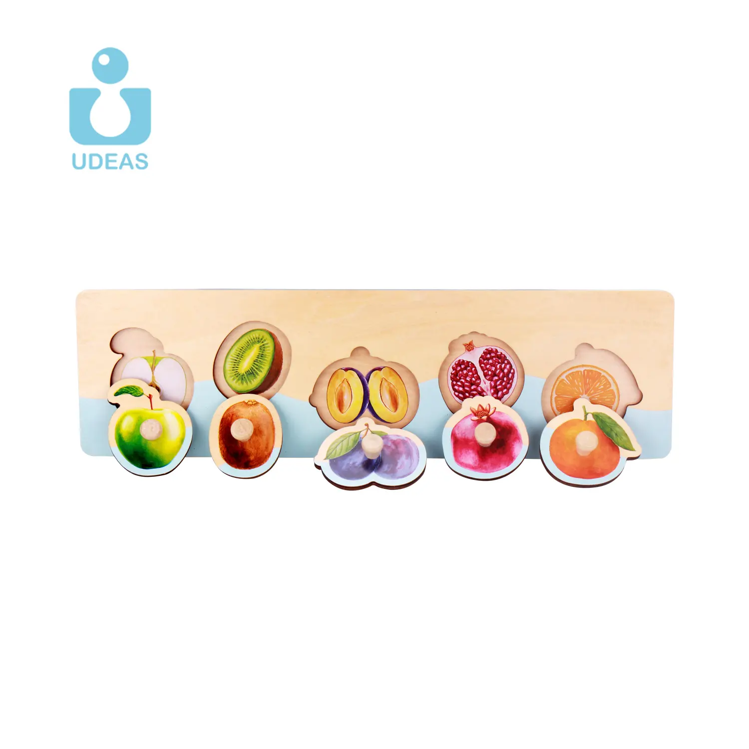 UDEAS giocattoli Montessori memoria educativa frutta grafica 6 In 1 puzzle per bambini In legno gioco di abbinamento giocattolo