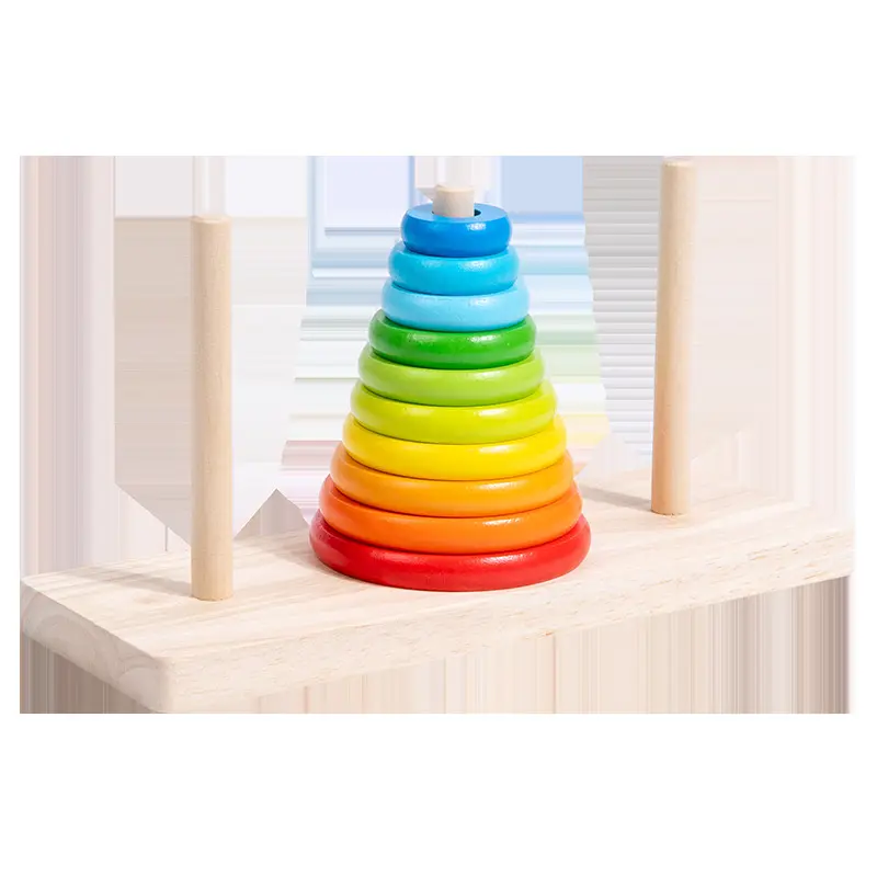 Entrenar juegos de inteligencia para niños niveles de pase juguetes de madera Torre de Hanover torre de arco iris de diez capas apiladas altas