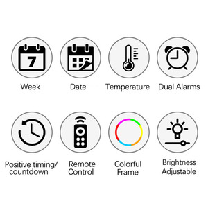 LED Groß anzeige Atem licht Datum Tag Temperatur Timer Digitale Wanduhr mit Fernbedienung für Fitness studio und Büro - Product Image 2