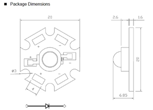 Công suất cao 3W Red <span class=keywords><strong>LED</strong></span> MODULE 630nm phát ra ánh sáng màu xanh lá cây duy nhất 1W <span class=keywords><strong>LED</strong></span> - Product Image 4