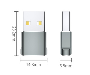 Alüminyum kabuk yükseltme 480Mbps hız USB erkek C3.1 usb-c dişi konnektör adaptörü - Product Image 6