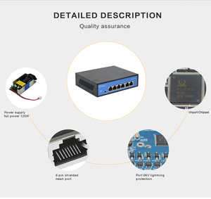 用于摄像机RJ45的T-shield非托管4端口100mbps PoE交换机高速上行链路5类电缆52DC输入电源监控系统