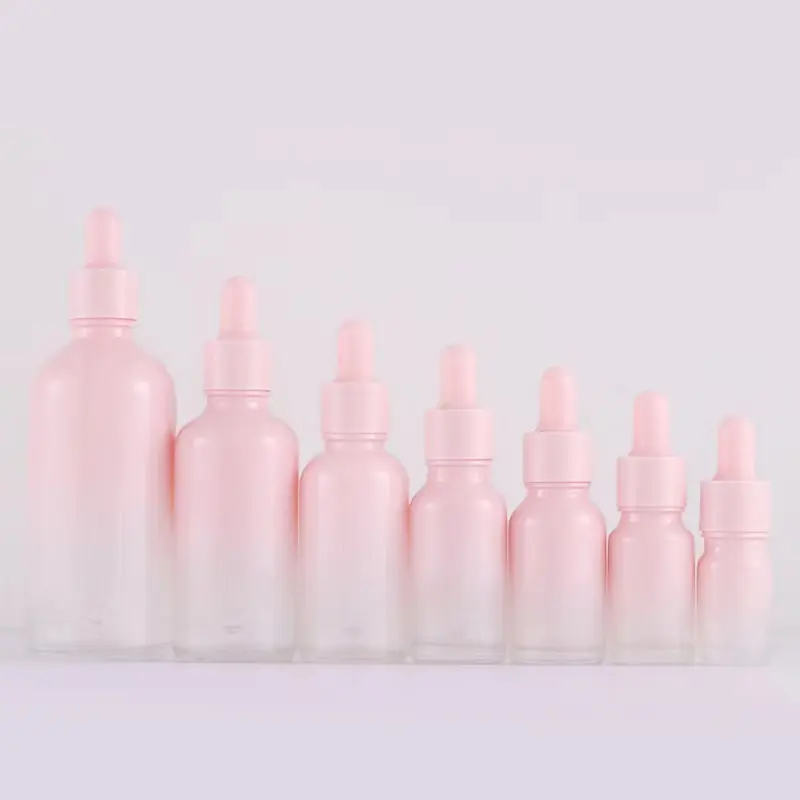 ピンクドロッパーボトル化粧品包装容器工場卸売