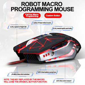 T-WOLF V7オプティカルRGB有線ゲーミングマウスUSBマクロプログラミング人間工学ゲーマープレーヤーゲーマーに適したマウス - Product Image 4