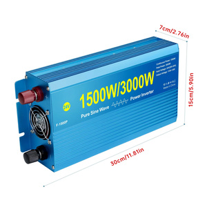 יצרן מאומת 3000w 12v 24v 110v 220v טהור גל סינוס ממשיך כוח 1500w dc AC מערכת אינוורטר סולארית