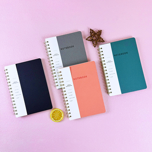 Benutzer definierte Quer linie Ähnliche Leinen Softcover PU Notebook Journal Leder gebundene Doppel ringe Spiral bindung für Tagebuch notiz nehmen - Product Image 2