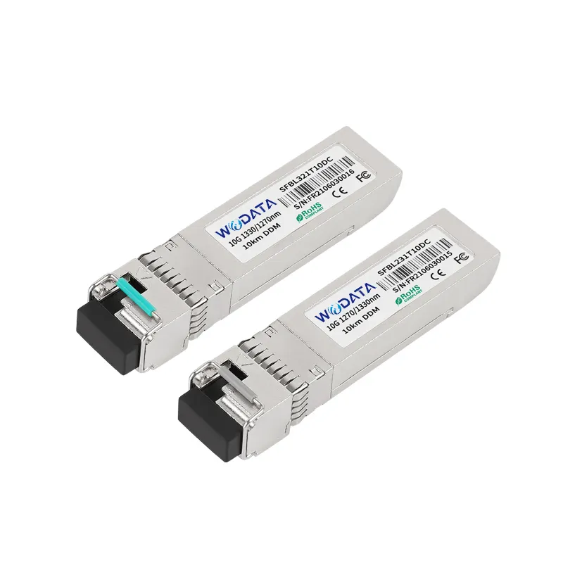 1270nm 1330nm 단일 모드 10G SFP + BiDi 40KM 80KM 광섬유 송수신기 모듈