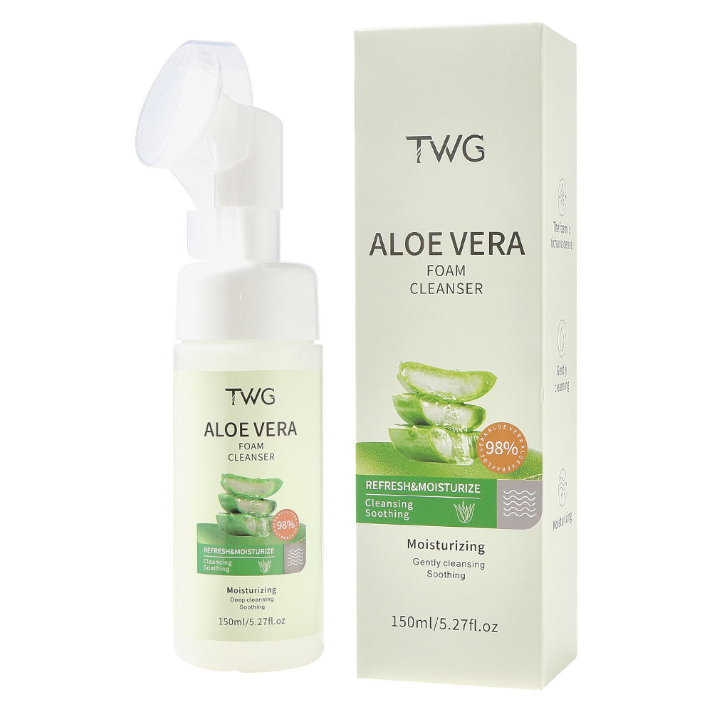 TWG Nettoyant Moussant Visage à l'Aloe Vera avec Tête de Brosse