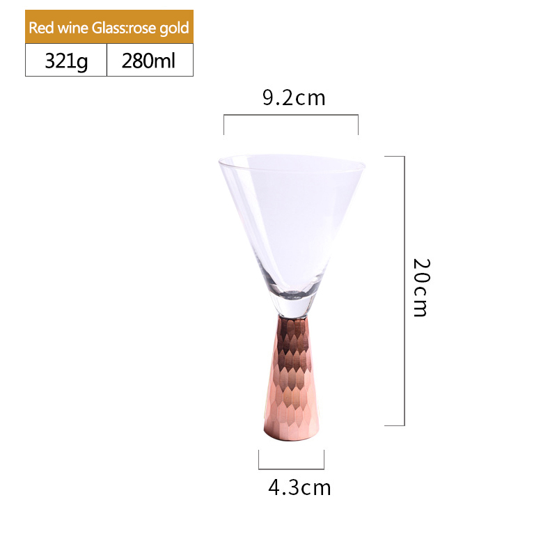 Copa de vino tinto oro rosa