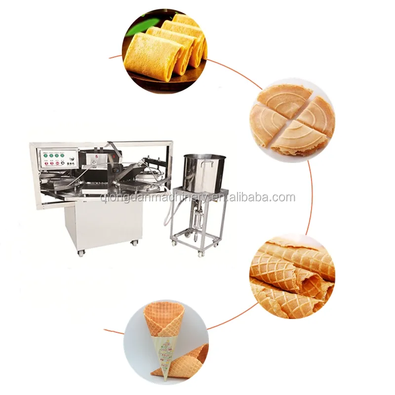 Commercial egg rolls making machine automatic crispy waffle roll snacks machine barquillos making cooking machine for sale