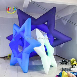 Bơm hơi khổng lồ sao trang trí ba màu sắc <span class=keywords><strong>Inflatable</strong></span> lục giác sao với ánh sáng LED - Product Image 5
