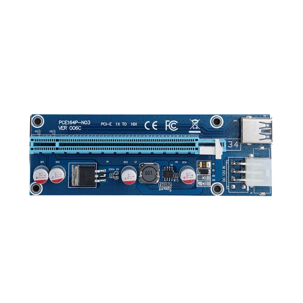 Pcie 1X16 Pcie Riser Card V006C 6Pin 4Pin Pcie Grafische Kaart V006C Met 60Cm USB3.0 Verlengkabel Extender Kaart