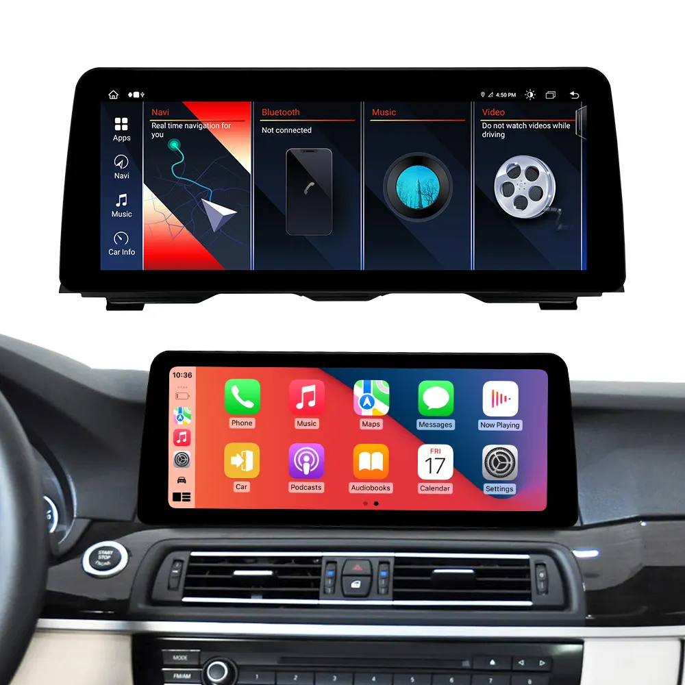 Zlh Android 13 12.3-inch HD1920 * 720P Màn hình cảm ứng Carplay tự động cho BMW 5 Series F10 F11 CIC NBT 2011 2014 BT GPS 4 gam đài phát thanh Wifi