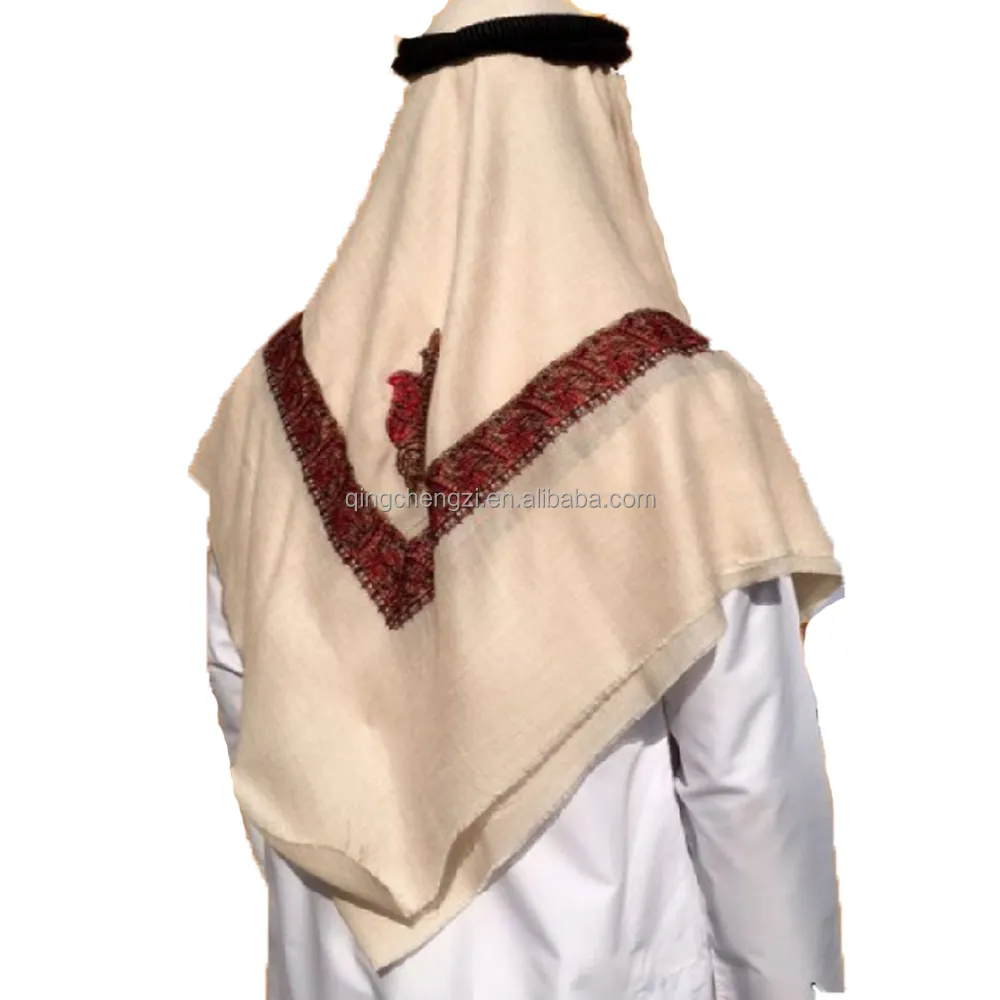 Pañuelo de Cachemira de Boutique para hombre, ropa de reunión, Beige, bordado, Yashmagh, caffiyeh