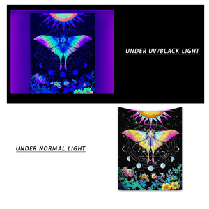 Thời Trang Có Thể Giặt Đầy Màu Sắc Cắm Trại Đảng Mandala Phòng Tường Nghệ Thuật Treo Backdrop Trippy Hippie Tùy Chỉnh UV Huỳnh Quang Tấm Thảm - Product Image 6