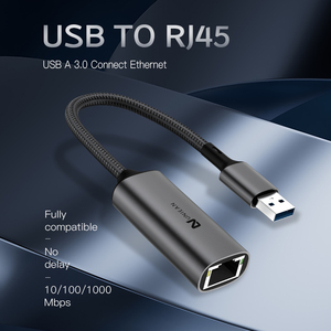 UNIEAN Atacado 2M USB 3.0 Gigabit Ethernet Conversor Adaptador USB 3.1 a para RJ45 Adaptador de Cabo de Rede para Macbook Pro