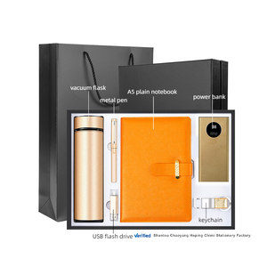 OEM 10000mah power bank e portachiavi e A5 plain <span class=keywords><strong>notebook</strong></span> & pen e chiavetta USB da 32G e pallone sottovuoto 6 in 1 set regalo