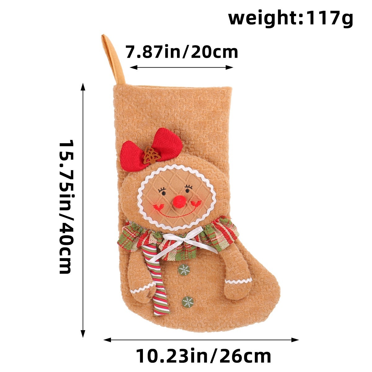 X3-57 bonhomme en pain d'épice bas de Noël-style femme