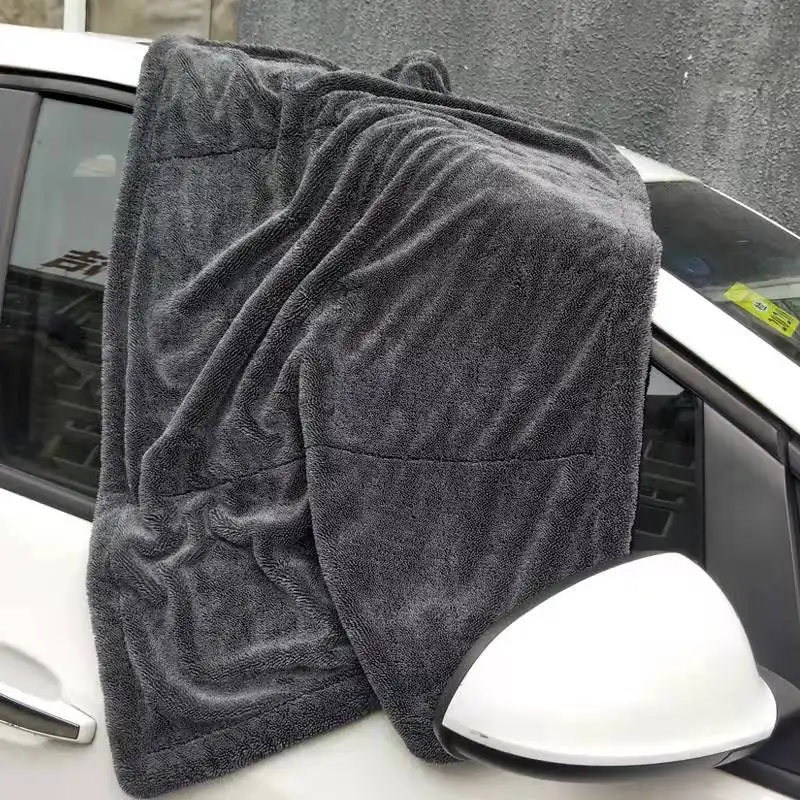 Microfiber Edgeless Handuk Cuci Mobil, Pengering Ganda Serat Mikro 1300gsm Perawatan Detailing Pembersih Otomatis Kain Penyerap Super