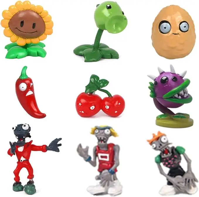 النباتات وشخصية الزومبي ، مجموعة ألعاب من البلاستيك المصغرة ، ألعاب اللعب مع العائلة