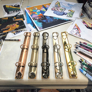 Jss Antique Brass Vàng Đen Bạc Đa-Màu 3-Lỗ Kim Loại Nhẫn Chất Kết Dính PR264-3-16/20 Nhà Máy Bán Buôn Máy Tính Xách Tay Album Ràng Buộc - Product Image 3