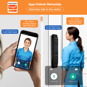 Yüksek güvenlik Anti hırsızlık şifre yüz kimliği kamera Tuya akıllı kilit elektrikli itme çekme parmak izi dijital anahtarsız giriş kapı kilidi - Product Image 4