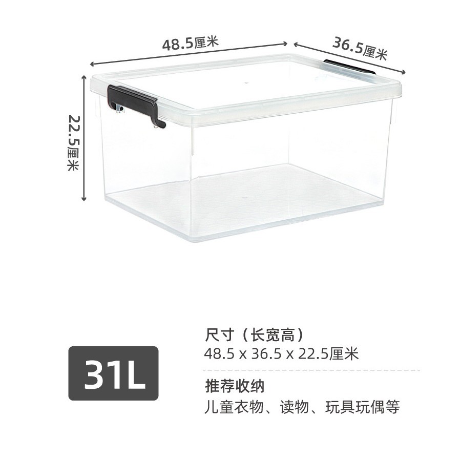 X-6269 กล่องเก็บของ 31L สีขาวใส