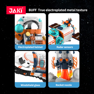 JAKI บล็อกสร้างจรวดธีมการบินและอวกาศของเล่นโมเดลสำหรับนักสำรวจพื้นที่การศึกษาแบบทำมือได้รับการรับรองบรรจุในชุดกล่อง - Product Image 2