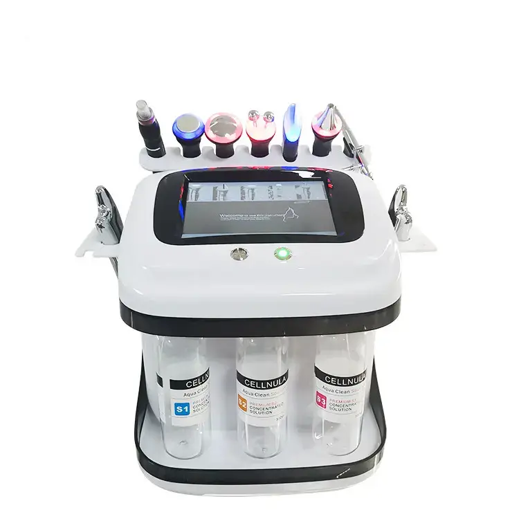 8 en 1 multifuncional Hidra Facial Spa equipo/RF ultrasónico piel depurador microcorriente máquina de estiramiento facial