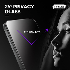 Fabrika fiyat Supglass XC-12 26 derece gizlilik temperli cam kolay kurulum ekran koruyucu iPhone 13 Pro cam koruyucu - Product Image 2