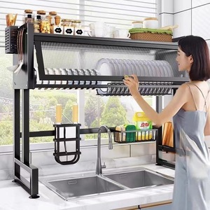 Yüksek verimlilik büyük bulaşıklık lavabo çanak süzgeç kurutma raf üzerinde mutfak sayacı İşlevli organizatör depolama raf - Product Image 3