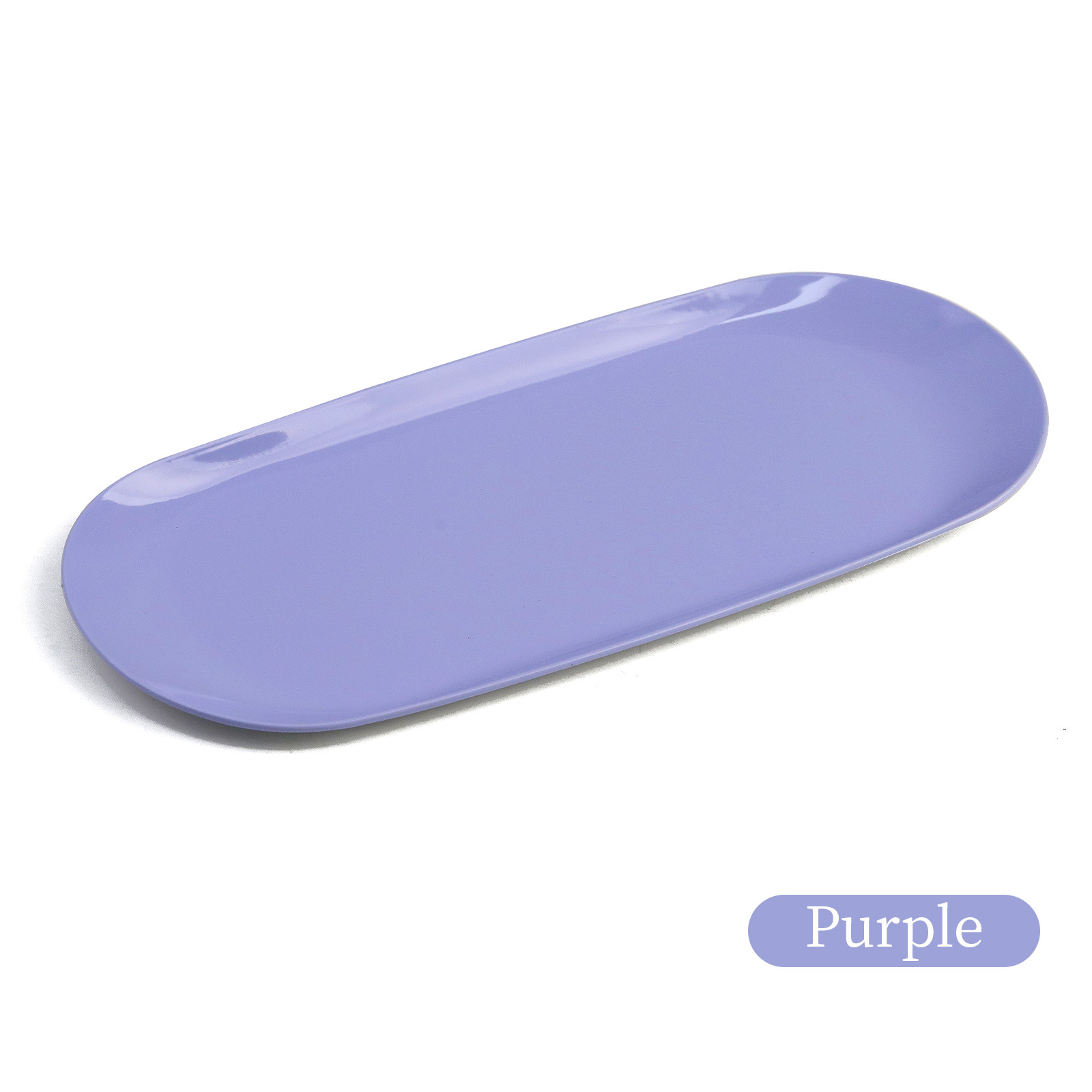 Plateau de rangement ovale violet