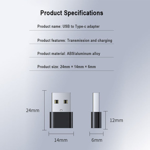 Otg Usb型C型母连接器到Usb 3.0型A公充电同步数据适配器 - Product Image 6