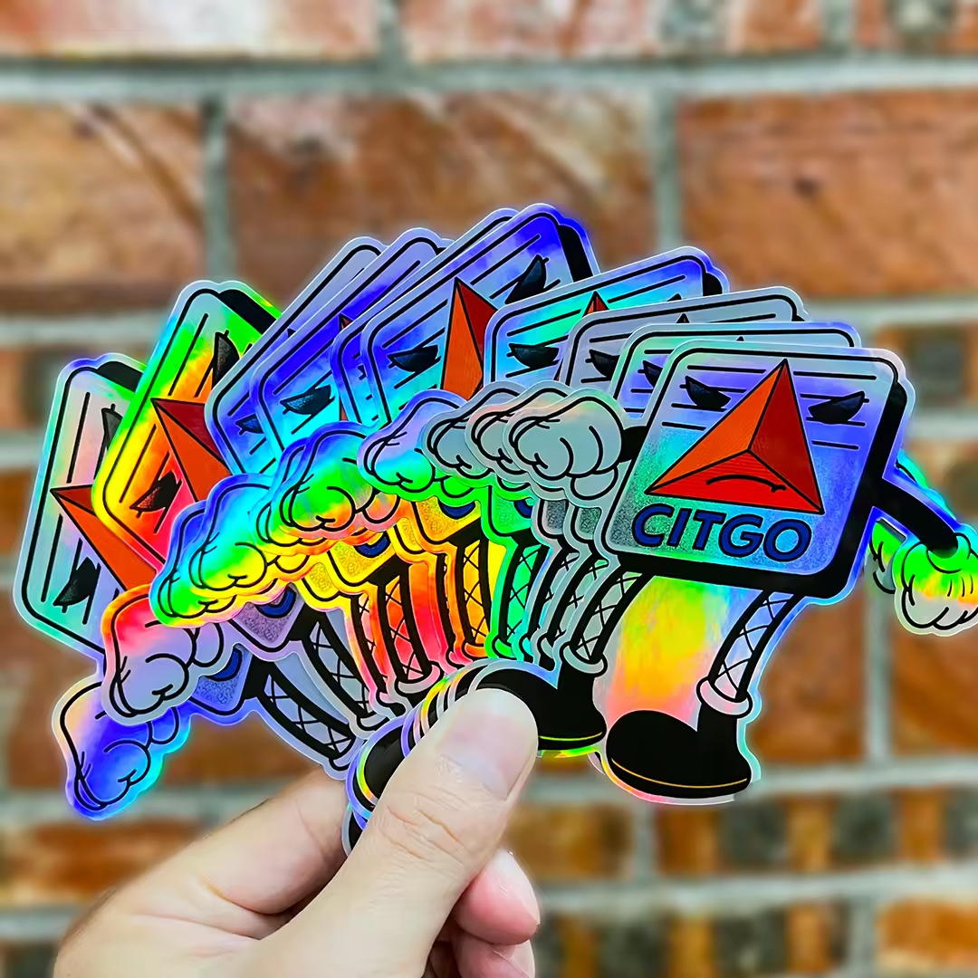 Custom die cut sticker example E