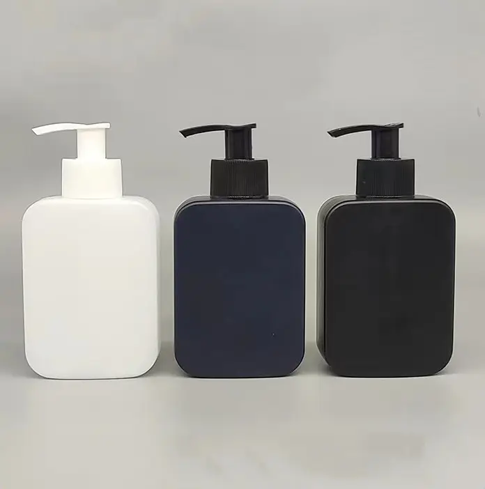 Wholesale Custom Cosmetic Body Wash Soap Plastic Bottle body Rectangle Hdpe pump Shampoo Lotion Bottle 150ml