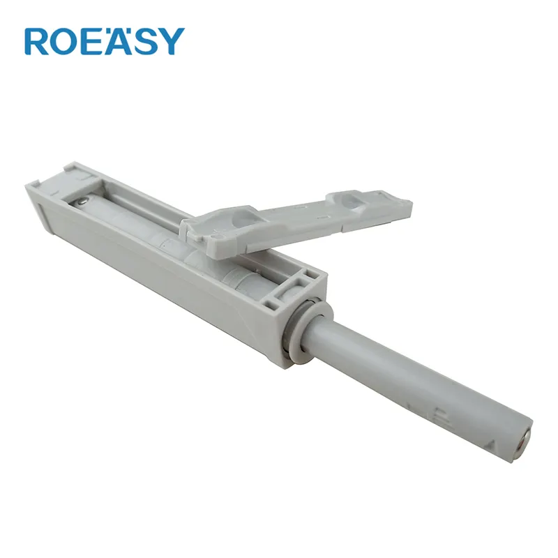 Amortiguador de plástico ABS gris blanco Roeasy, sistema de puerta de empuje para abrir, Pestillos de armario