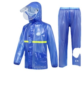 聚氯乙烯透明材料雨衣雨裤套装防雨骑行和日常使用 - Product Image 1
