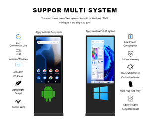 Qunmao <strong>LCD</strong> 43 49 55 Inch Indoor Vertical Totem Android Advertising <strong>Video</strong> <strong>Display</strong> Standing Digital Signage Touch Screen Kiosk - Product Image 2