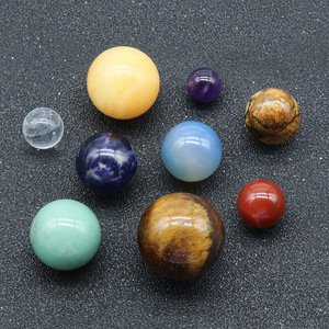 Nine Planets Solar System Bead Planet Stone Sets Healing Crystal Sphere Galaxy Solar System Stone Sphere Set with Box - Product Image 2
