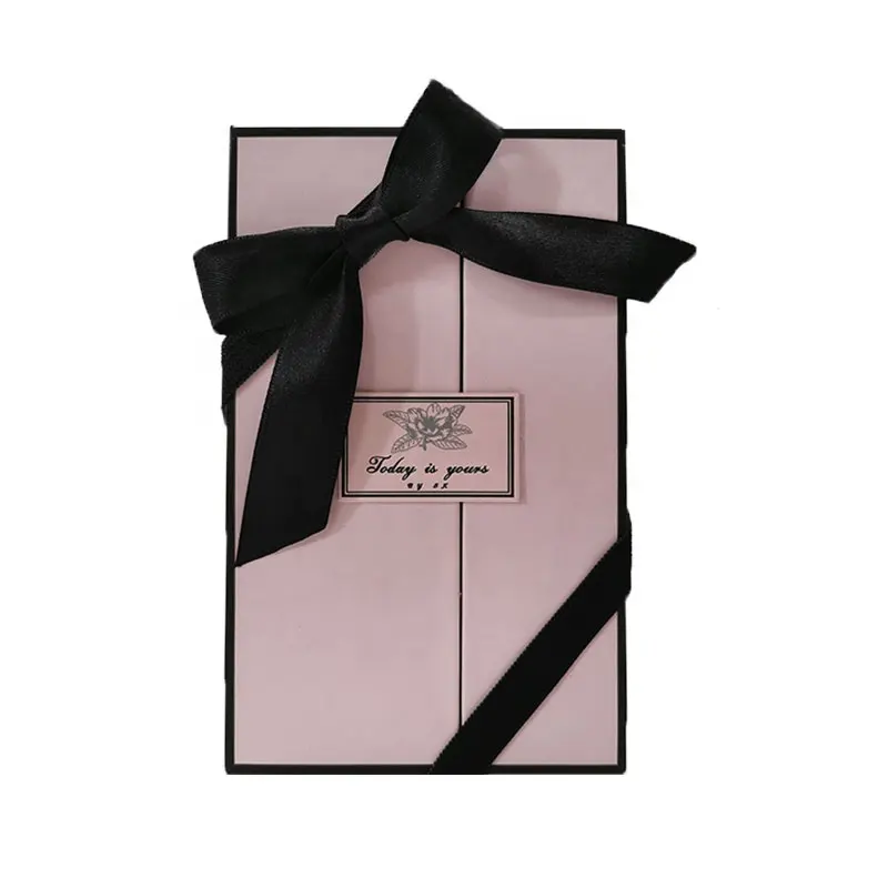 Caja de regalo de perfume rosa con logotipo personalizado, botella de perfume rectangular con caja de regalo