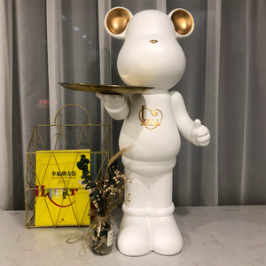 卸売大型レジンベアトレイ動物彫刻マネーバンクホーム装飾ギフト78CM暴力クマレンガ彫刻トレイ - Product Image 4