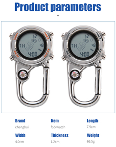 Clip Snap Hook Keychain Camping and Cycling Portable Mini Metal Compass Carabiner <strong>Direction</strong> Cheap <strong>Pocket</strong> <strong>Watch</strong> - Product Image 2