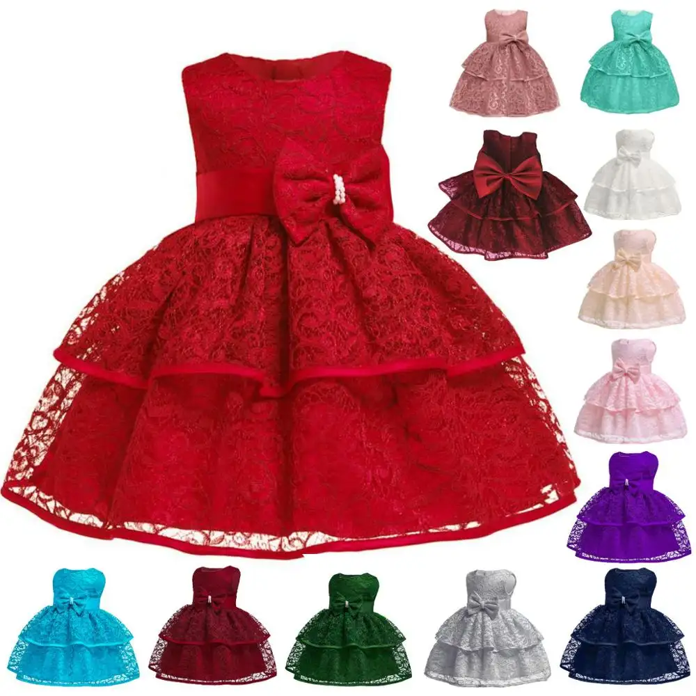 High quality summer wholesale fashion boutique elegant fancy kids girls baptism princess birthday party baby dress pictures