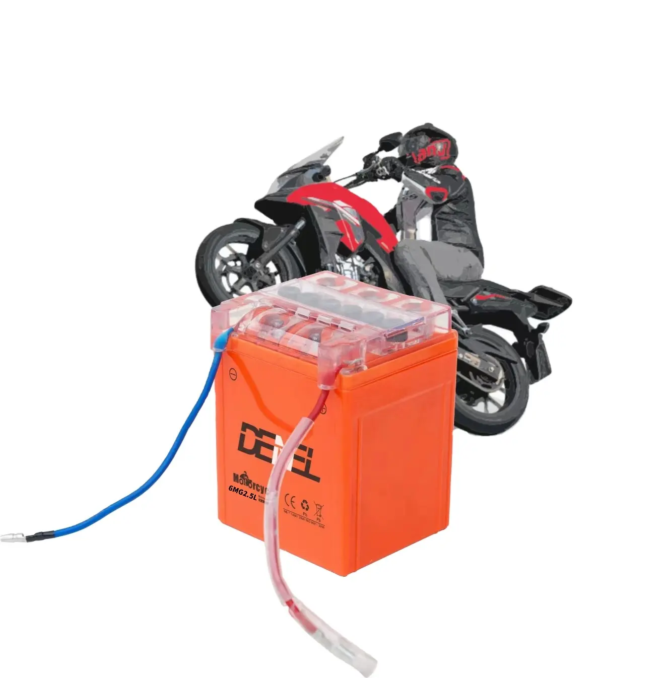 Гелевая батарея для мотоцикла DENEL 12 в 2,5 Ач YTX6.5l-BS MF, батарея для мотоцикла super start