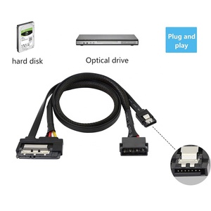 สายดาต้า2-in-1 2-1 LP4สายต่อ IDE 4ขาไปยัง SATA 15P สายชาร์จ SATA ตัวเมียพร้อมซีเรียล ATA III 7พินสำหรับ HDD SSD - Product Image 4