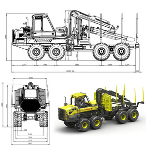 XUVOL NEW Forestry Skidder 8 macchine per spedizioniere a ruote Forest Log Crane trattore 18ton capacità di carico mini log legname grappolo - Product Image 4