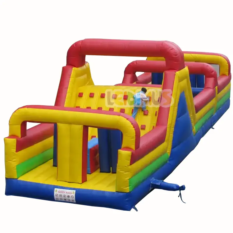 High Quality PVC Inflatable Obstacle Course Bouncer House Obstacle Course With Pillow Wall For Kids
