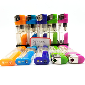 Günstige Multifunktions-Kunststoff Nachfüllbare elektronische Gasbrenner LED-Feuerzeug - Product Image 1