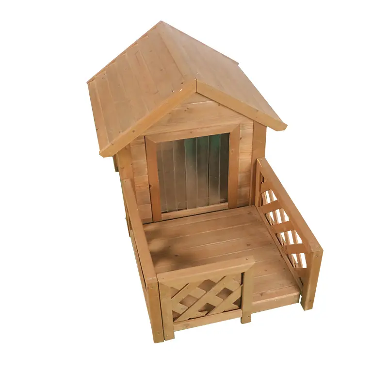 Manufacturer wholesale dog house china fir wooden dog cages crates house with courtyard