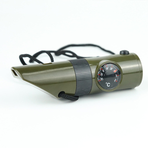 เซเว่นอินวันมัลติฟังก์ชั่เข็มทิศกลางแจ้งตั้งแคมป์นกหวีดที่มีไฟ Led - Product Image 4